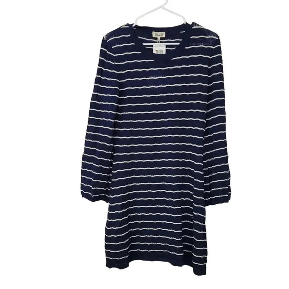 Baum und Pferdgarten Chrisanna Knit Pointelle Sweater Dress Size M Blue Striped - Picture 3 of 9
